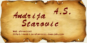Andrija Starović vizit kartica